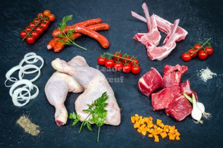Assortiment "Couscous". Poulet, agneau, merguez